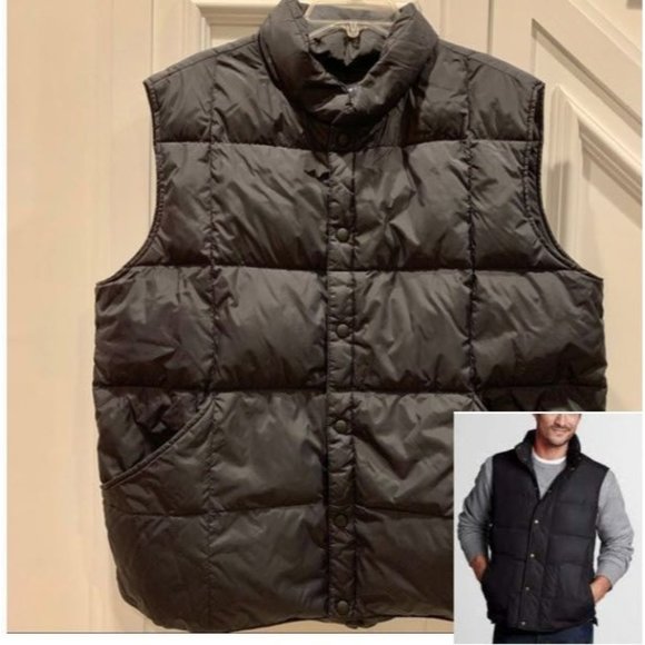Lands’ End Black Goose Down Vest XL - Picture 2 of 7